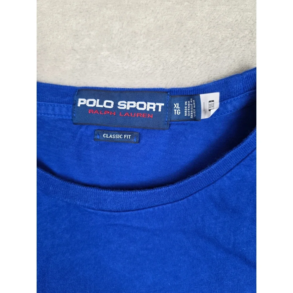 Polo Sport Ralph Lauren T-Shirt Mens XL Blue Graphic Classic Fit Faded
